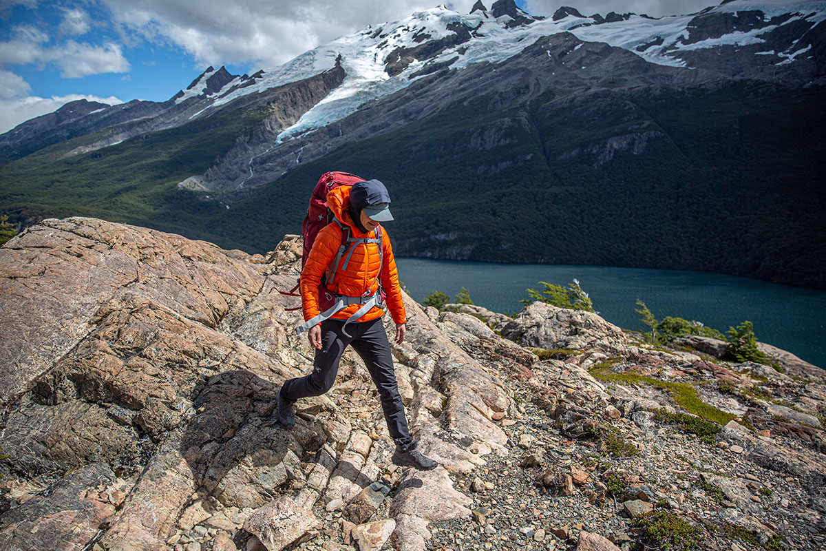 Arc'teryx Cerium SV Hoody (hiking over rocks while wearing pack)